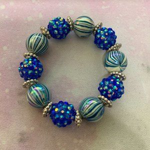 Handmade Blue and Marble Bracelet